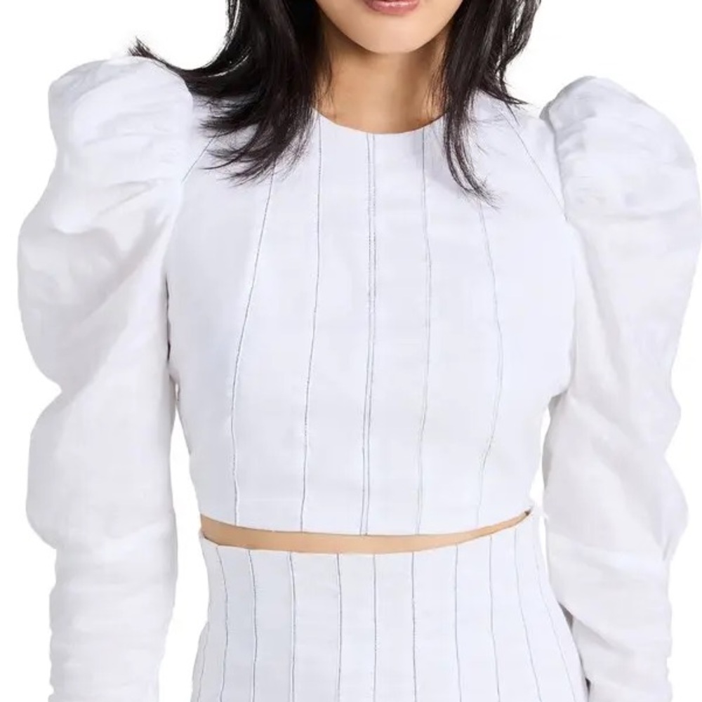 Bardot zeta White Puff Sleeve Top